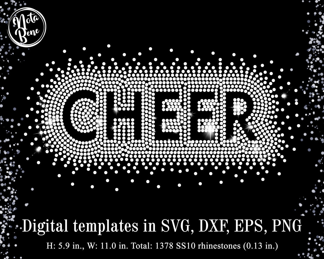 CHEER Rhinestone Template, Cheer Scatter Cheerleader Scattered Spray ...