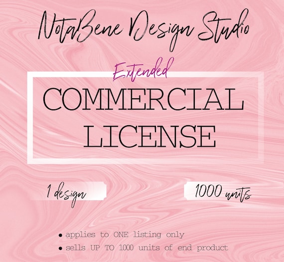 COMMERCIAL LICENSE for 1 Digital Design for 1 Person 1000 Etsy