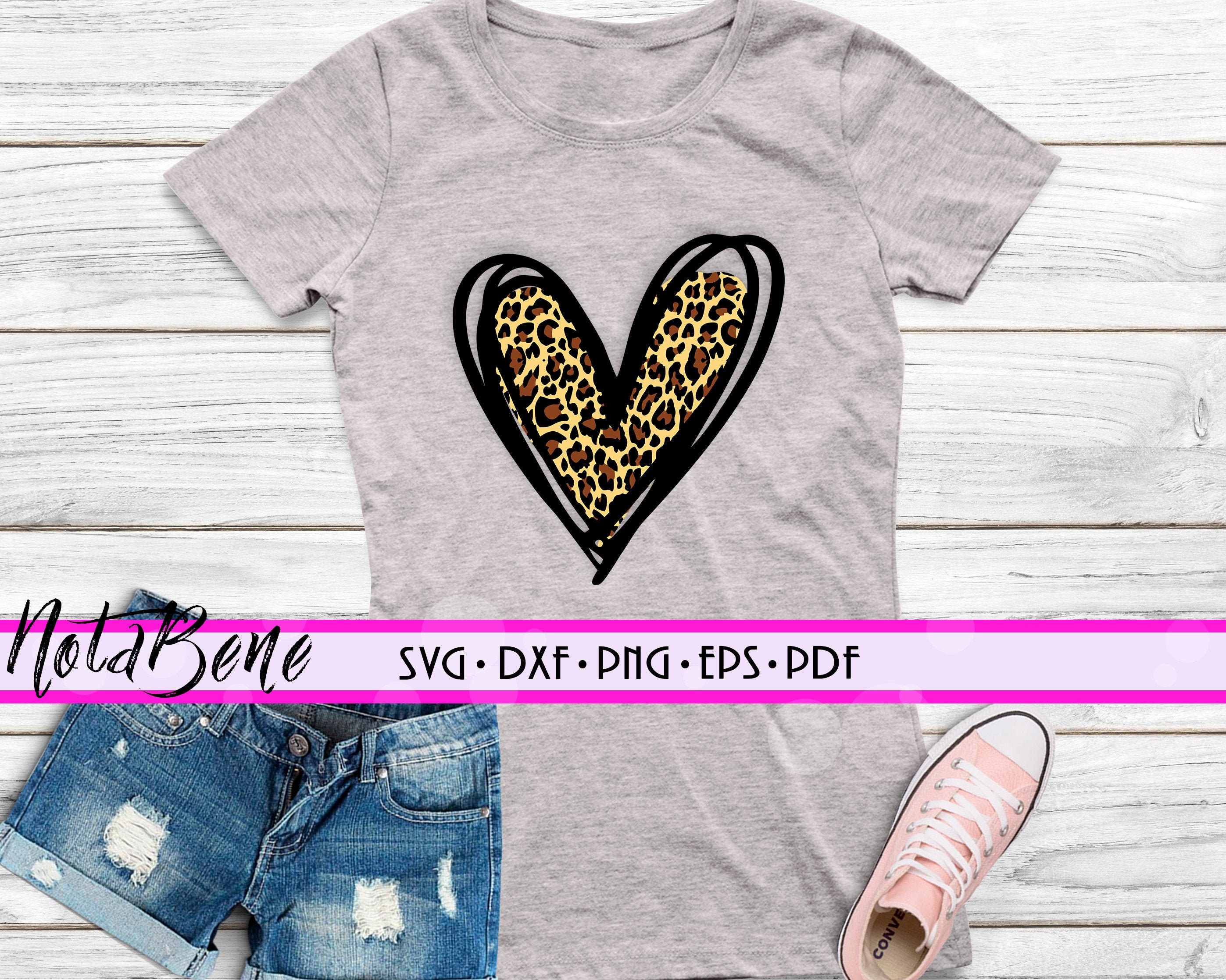 Download Leopard Heart Svg Cut File Valentine S Day Svg Heart Etsy