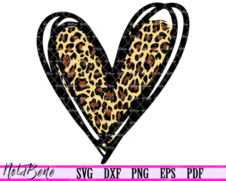 Download Leopard Heart SVG Cut file Valentine's Day Svg Heart | Etsy