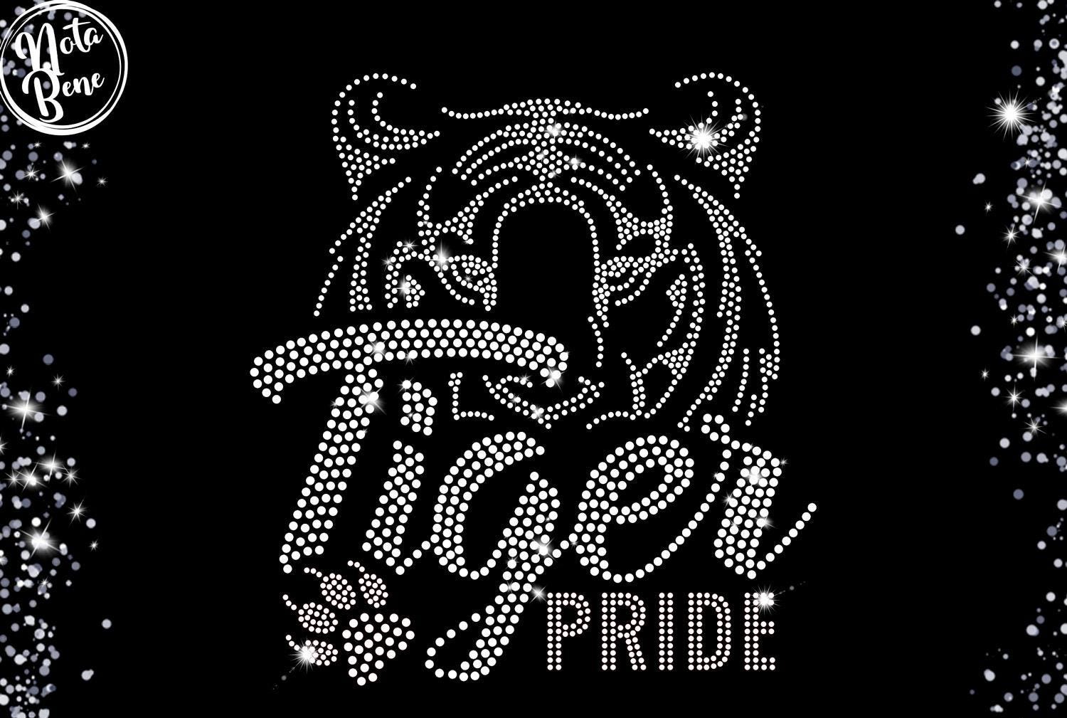 Tiger Pride Rhinestone Template SVG, Mascot Bling Hotfix Rhinestone ...
