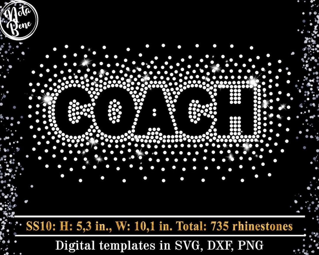 Coach Rhinestone Template SVG, Cheerleader Scattered Spray Bling Shirt ...
