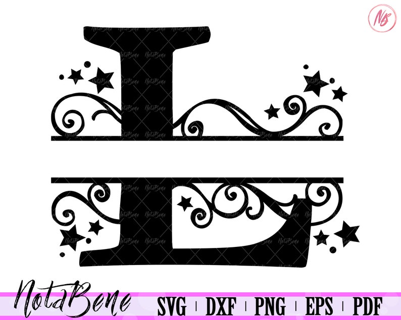 Download L Split Monogram SVG Split Letter L SVG Divided Initial L ...