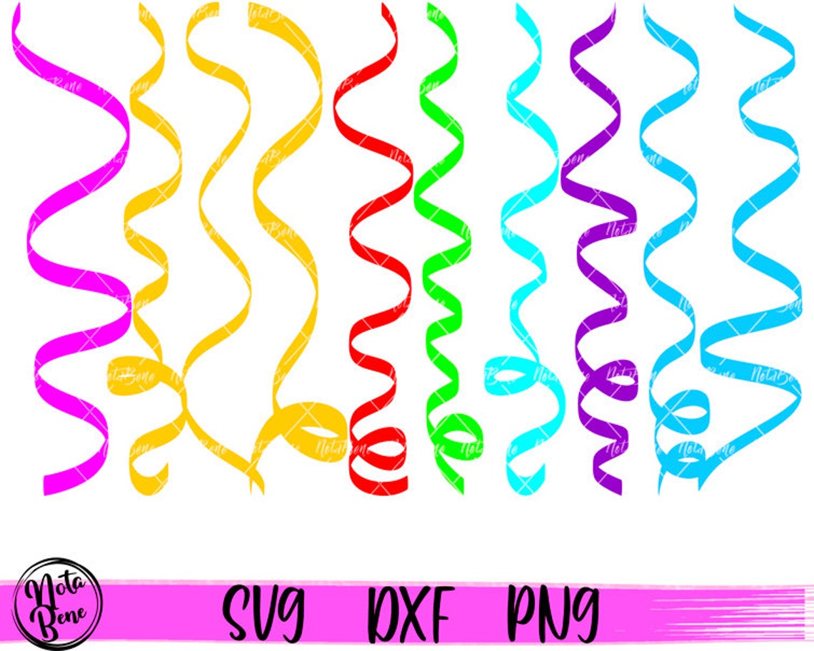 Colorful Confetti Streamers Pattern SVG Birthday Party Etsy
