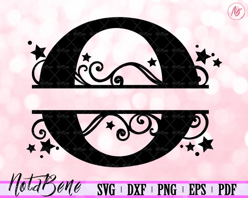 Download O Split Monogram SVG Swirls Stars Split Letter O SVG ...
