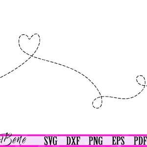 Linha de rota de avião tracejada SVG, rota de voo de avião em forma de coração svg, Dia dos Namorados svg, Amor svg, Romântico svg, Arquivo de corte para Cricut