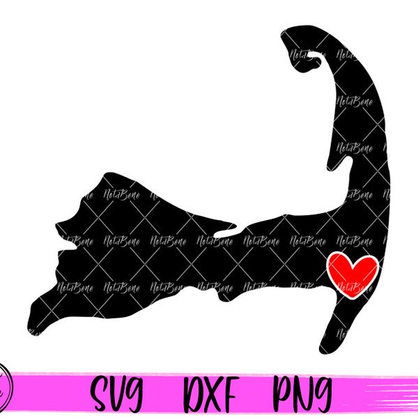 Chatham Cape Cod Heart 2 SVG Massachusetts Beach Ocean Svg Cut Files Silhouette Map Design Svg Printable PNG Clipart Cricut Laser file Dxf