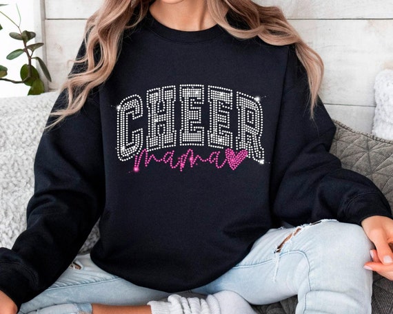 Cheer Mom Rhinestone SVG Template, Cheerleader Mom Bling Design, Crystal Hotfix Sparkle Pattern, spangle transfer