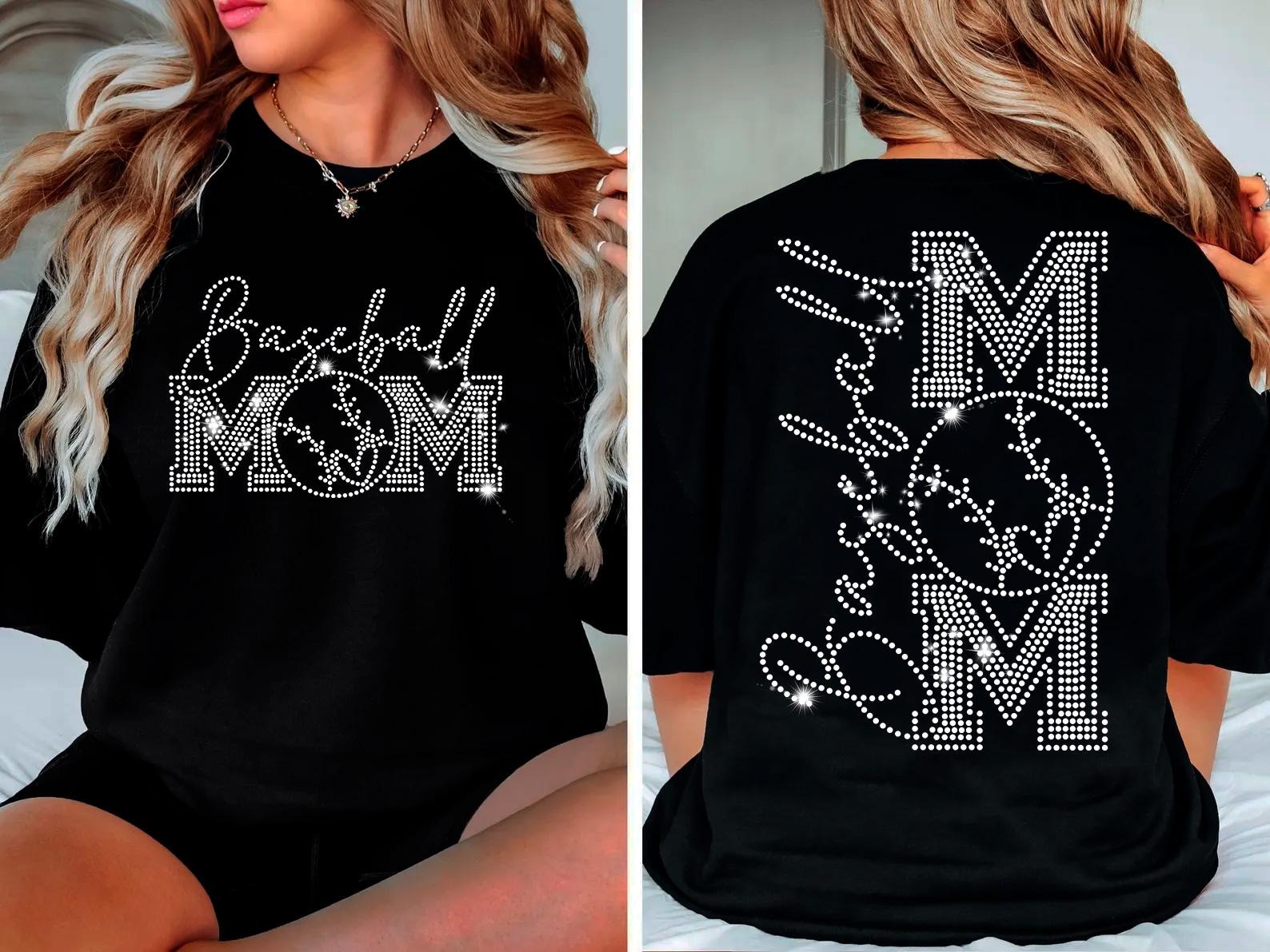 Baseball Cheer Mom Rhinestone SVG Template, Cheerleader Bling Design ...
