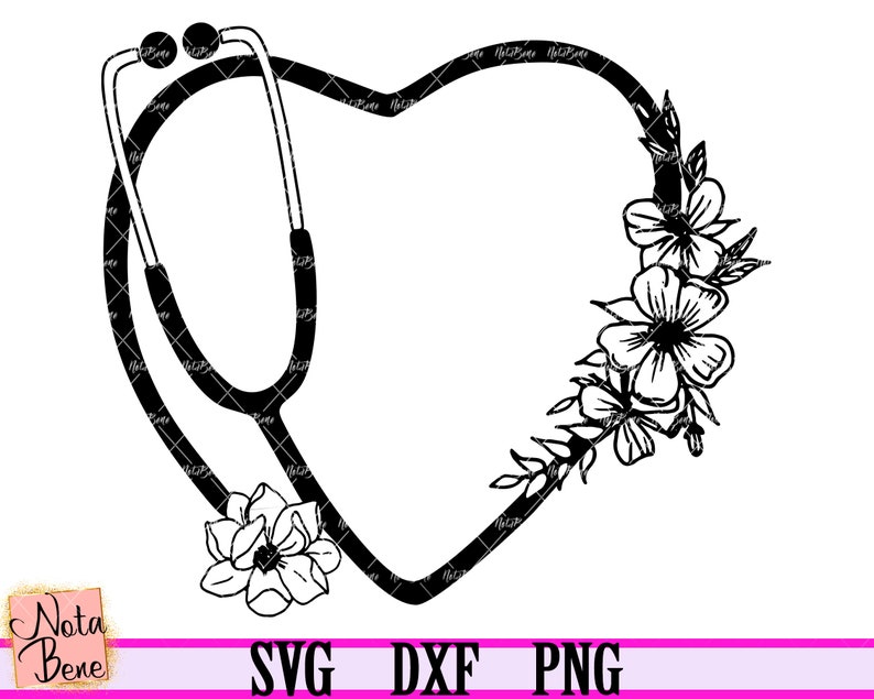 Download Floral Stethoscope SVG Nurse Svg Nursing Life svg Nurse Crew | Etsy