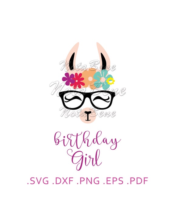 Download Llama Svg Llama Birthday Girl T Shirt Design Cut File Dxf Etsy