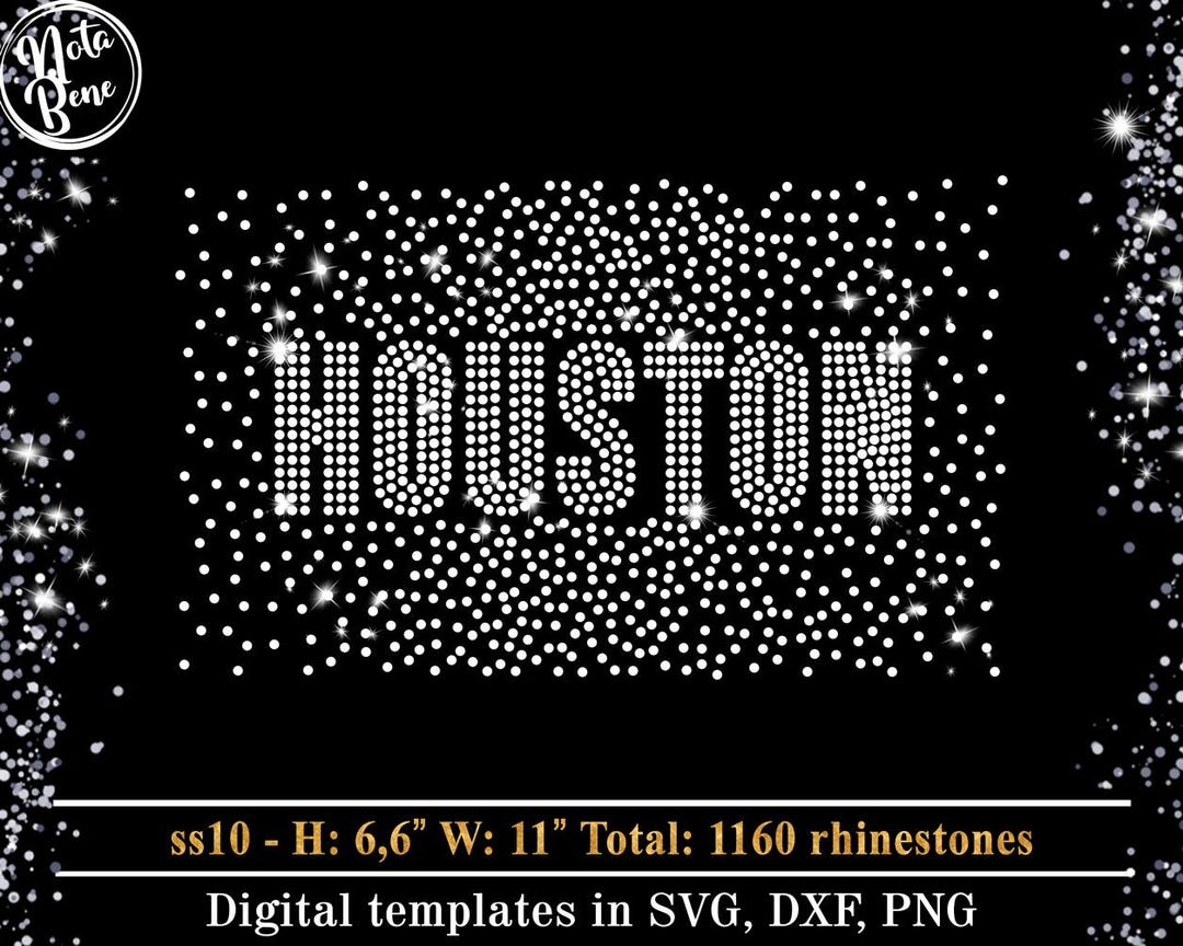Houston Rhinestone Template SVG, Cheer Scatter, Cheerleader Scattered ...