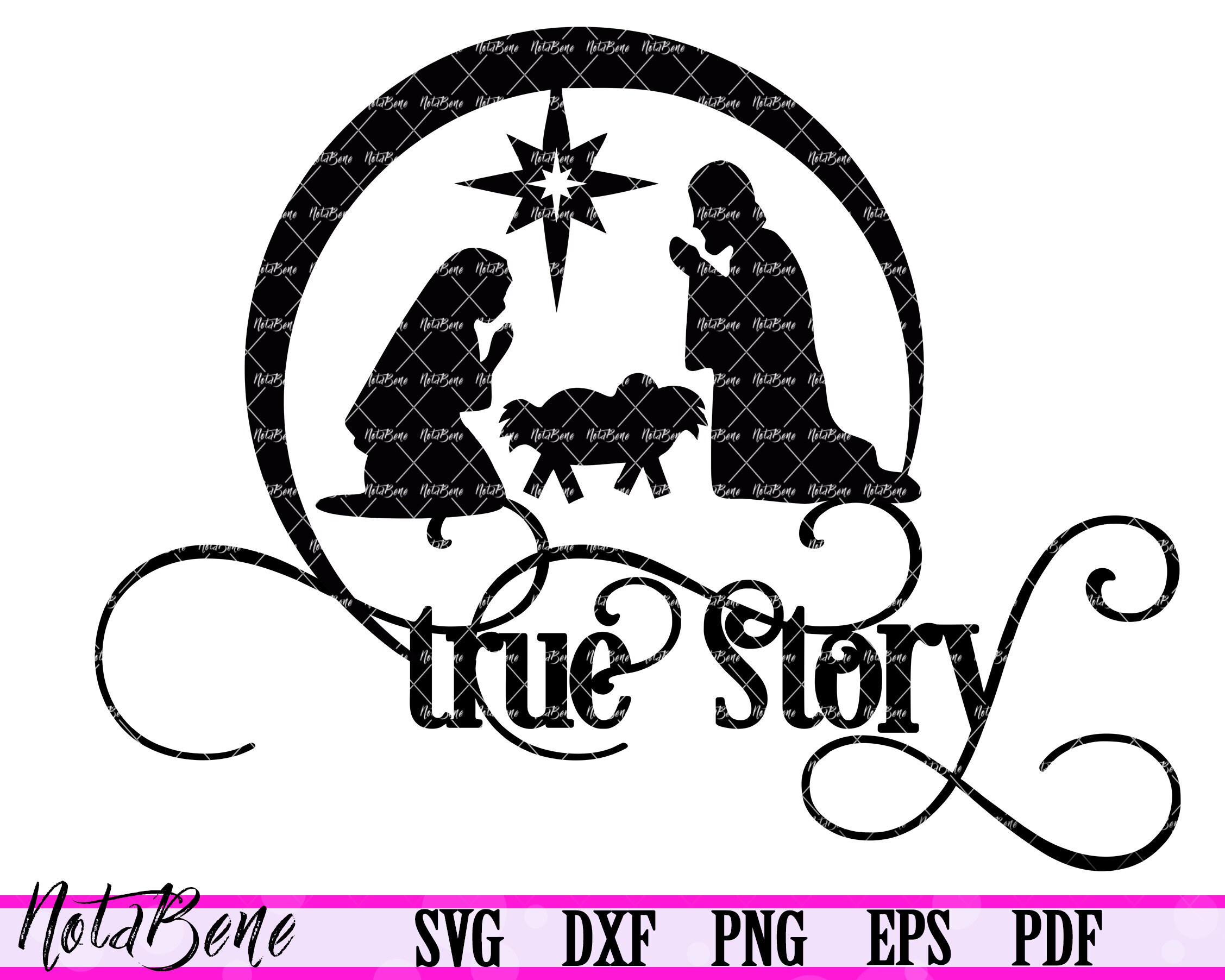 Jesus True Story Svg Christmas Nativity Scene Svg Jesus Maria  Etsy