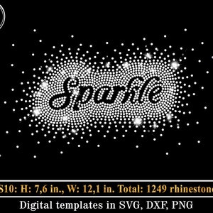 Sparkle Rhinestone Template ss10 SVG, Sparkle Scatter svg Cheerleader Scattered Spray Effect Rhinestones, Bling Shirt Design Cricut cut file