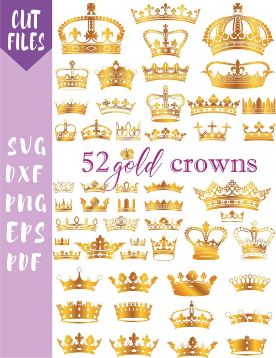 Download Gold Crown Svg Gold Tiara Svg Crowns Vector Crown Princess Etsy