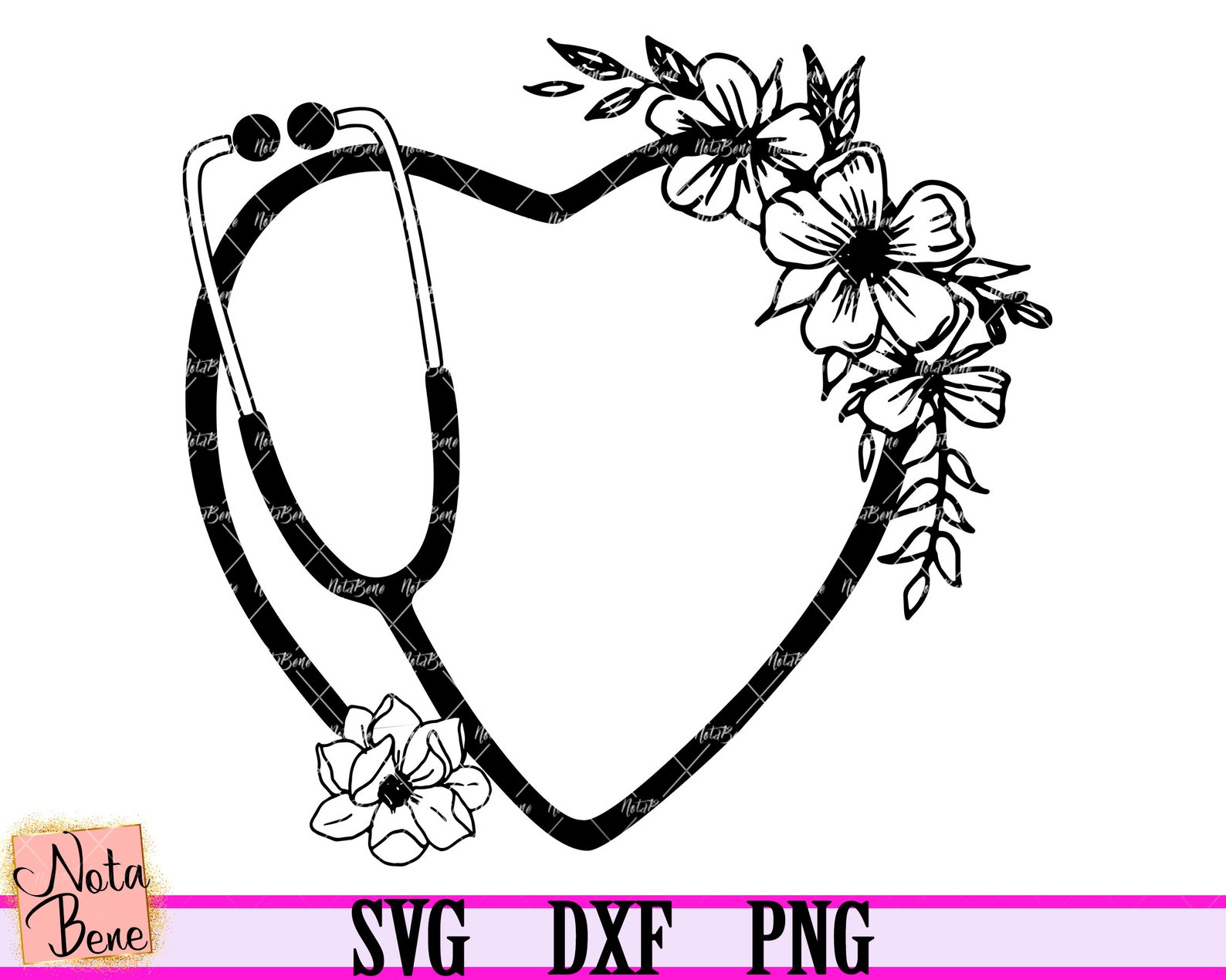 Floral Stethoscope SVG Nurse Svg Nursing Life svg Nurse Crew | Etsy