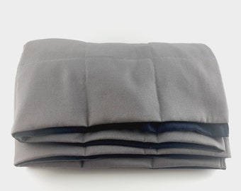 Dark Grey Weighted Blanket, Cotton Blanket, Sensory Bedding, Sensory Therapy Blankets for Adults + Children, Focus Pressure Blanket