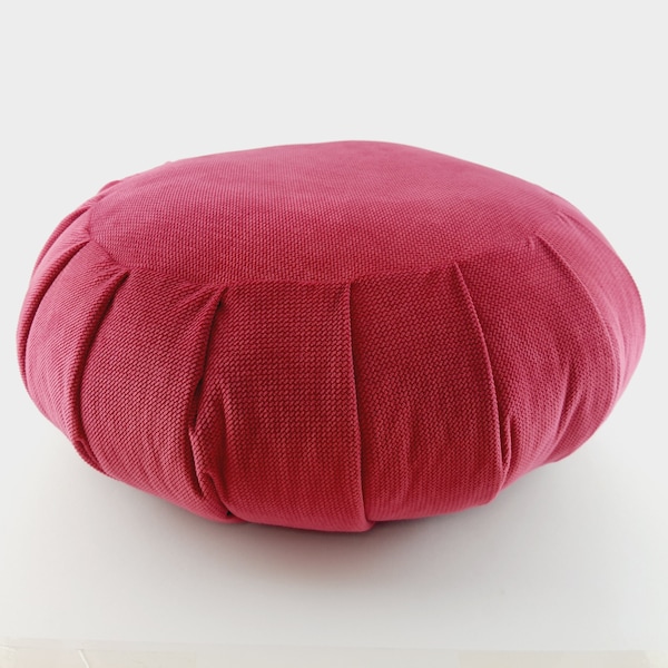 Oreiller Zafu de sarrasin en velours marron, coussin de méditation, grand oreiller de yoga,  plus 0,5 kg de remplissage supplémentaire