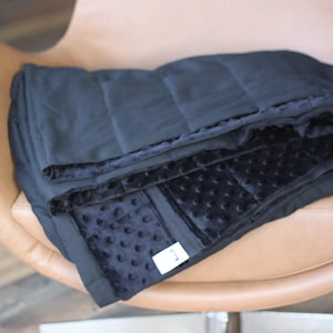 Black Cotton Weighted Blanket for Children and Adults, selection of fabrics and colours - cooling and soft. 0-20kg. Create yours!