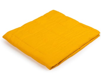 Yellow Cotton Weighted Blanket, Sensory Blanket, All sizes & weight available, backing colours selection