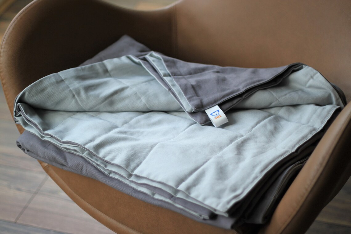 Dark Grey Weighted Blanket Cotton Blanket Sensory Bedding Etsy