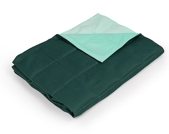 Bottle Green Cotton Weighted Blanket, Sensory Blanket, Sensory gift, All sizes & weight available, backing colours selection