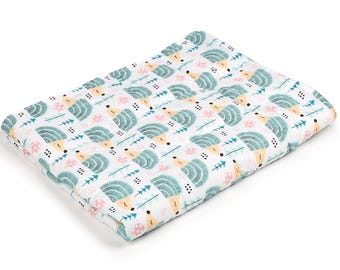 Hedgehog Cotton Weighted Blanket for Children and Adults, selection of fabrics & colours -cooling and soft. 0-20kg. Create yours!