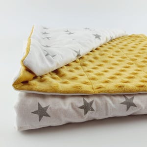 Gewichtsdecke mit grauen Sternen, sensorische Decke, alle Größen und Gewichte verfügbar, Auswahl der Trägerfarben