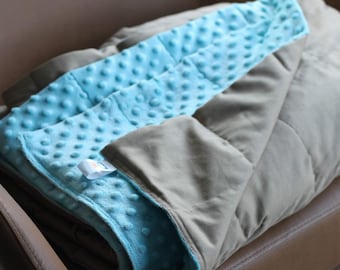 Beige Cotton Weighted Blanket for Children and Adults, selection of fabrics and colours - cooling and soft. 0-20kg. Make it yours!