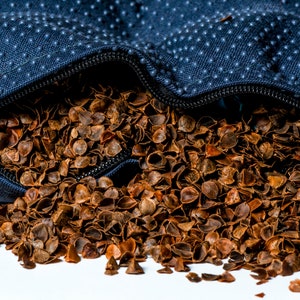 Buckwheat husk, natural filler, weighted blankets, lap pads, stuffing, really fine texture, eco