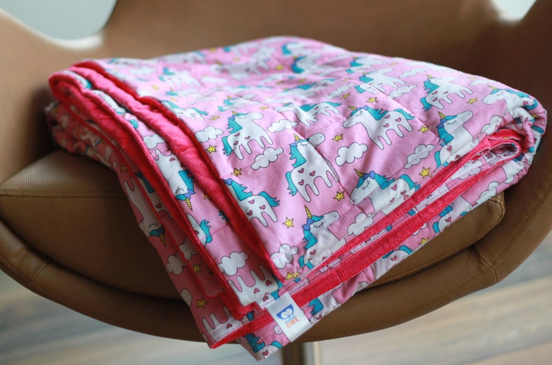 Pink Unicorn Weighted Blanket Kids Therapy Blanket Girls | Etsy