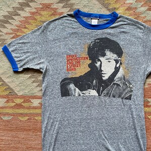 80s Bruce Springsteen E Street Band World Tour '84 '85 Gray Ringer ...