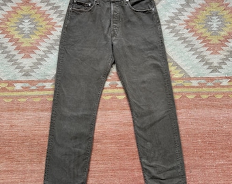 Y2K Levi's 501s Red Tab Button Fly Brown Wash Vintage Denim Jeans Worn Faded Straight / 33W 32L 33x32