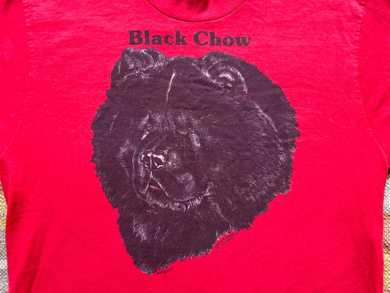 80s 90s Black Chow Dog Single Stitch Tee Shirt Re… - image 4