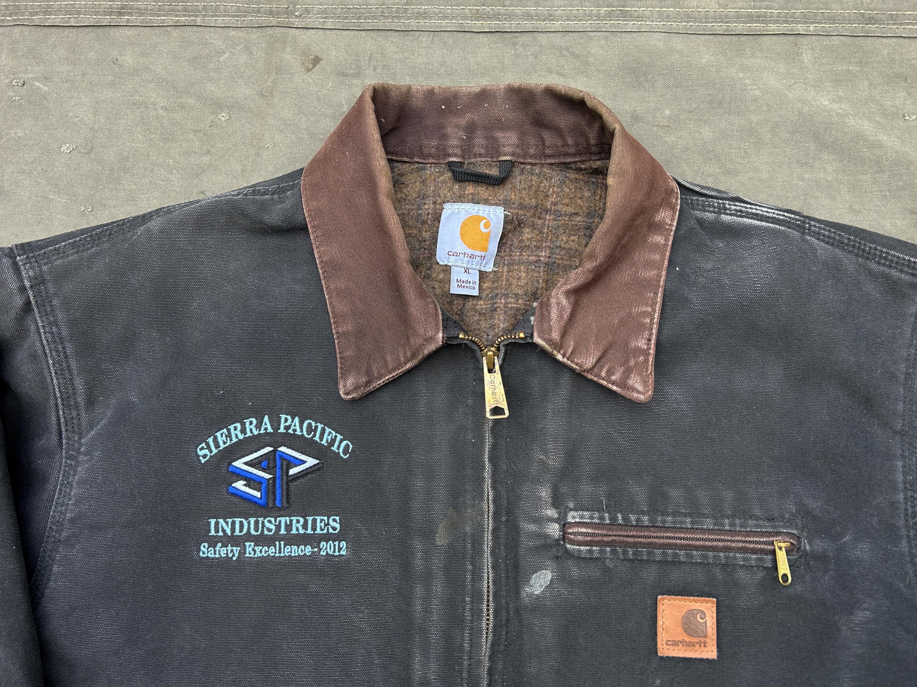 J97 Black Carhartt Detroit Jacket Vintage Collar Canvas Workwear J97 Black Carhartt Detroit Jacket Vintage Collar Canvas Workwear