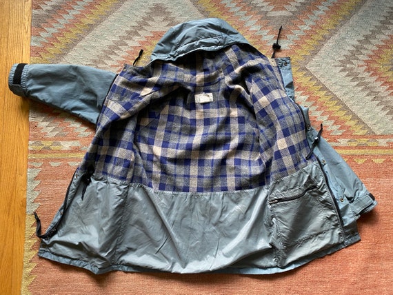 80s REI Rain Jacket Parka Grey Blue Merino Wool Lined Two Way - Etsy