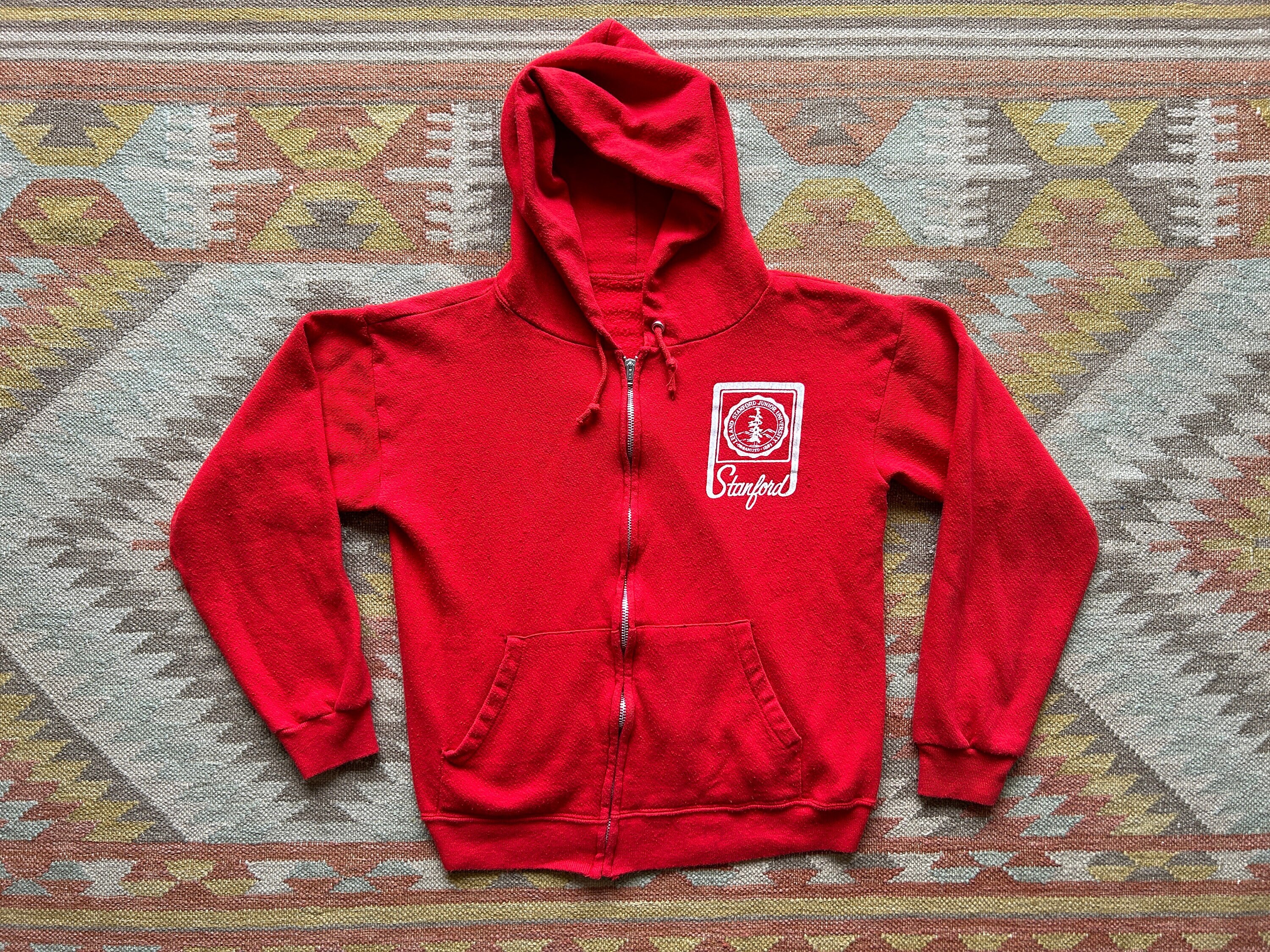 80s Stanford University Red Full Zip Hoodie Artex Sportswear