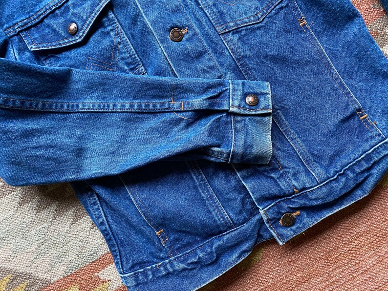 80s Wrangler Western Jacket Denim Corduroy Caller Button Rancher Workwear Faded Cowboy Vintage Worn Size Small XS