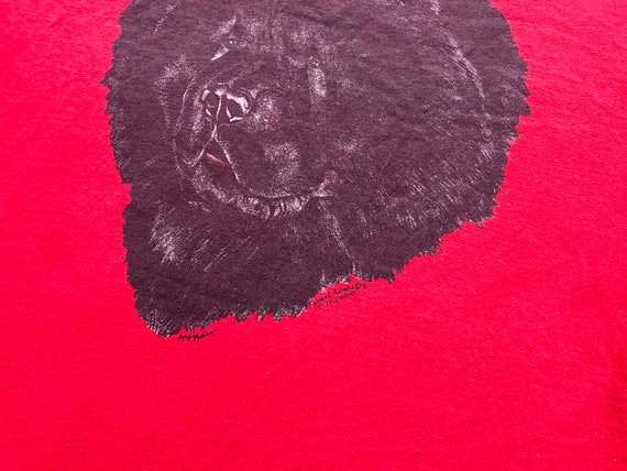 80s 90s Black Chow Dog Single Stitch Tee Shirt Re… - image 3