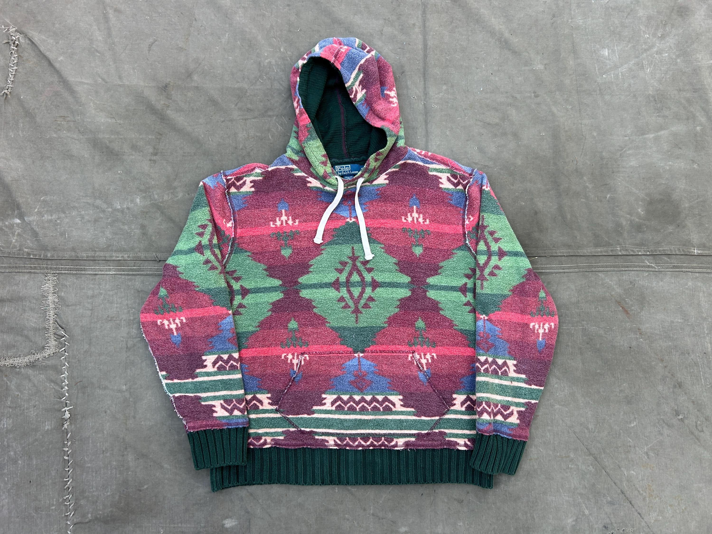 トップス 90s Polo by Ralph Lauren Native Hoodie 90s Polo by Ralph Lauren Vintage Aztec Southwestern Heavy Weight
