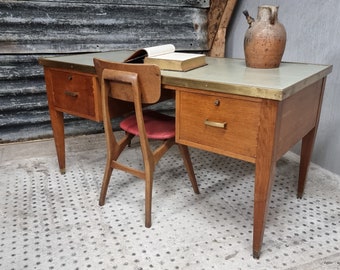 Mid Century bureau schrijftafel eikenhout