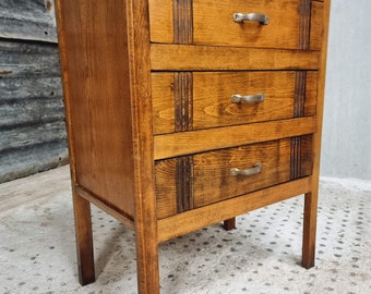 Old Art Deco chest of drawers beech wood