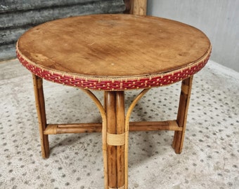 Vintage table coffee table bamboo/rattan side table