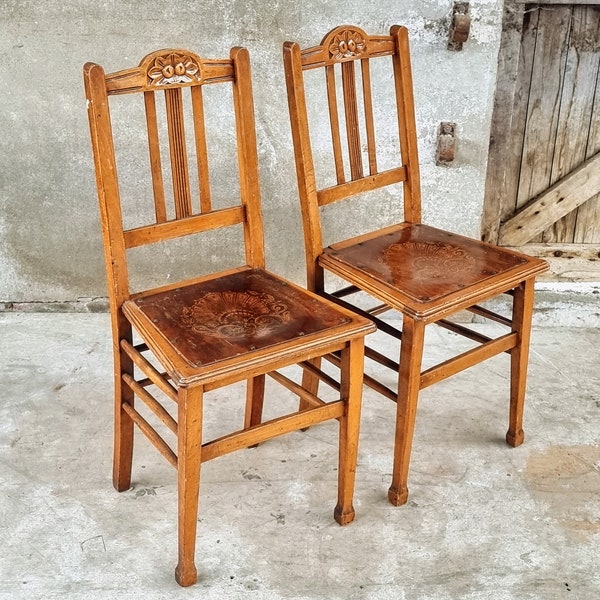 Antique chairs bistro chairs Luterma set of 2 pieces