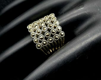 Sterlingzilveren marcasietring: art-decoretrosieraden