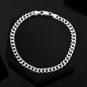 925 Solid Miami Cuban Sterling Silver Bracelet, Silver Curb Bracelet For Mens,Cuban Bracelet, Link Chain,Gifts, Curb Bracelet, Mens Bracelet