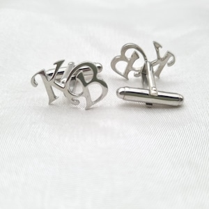 Gemelos de plata, Gemelos con nombre y letra, Gemelos de plata de ley 925, Gemelos para él, Gemelos para hombre, Gemelos con iniciales