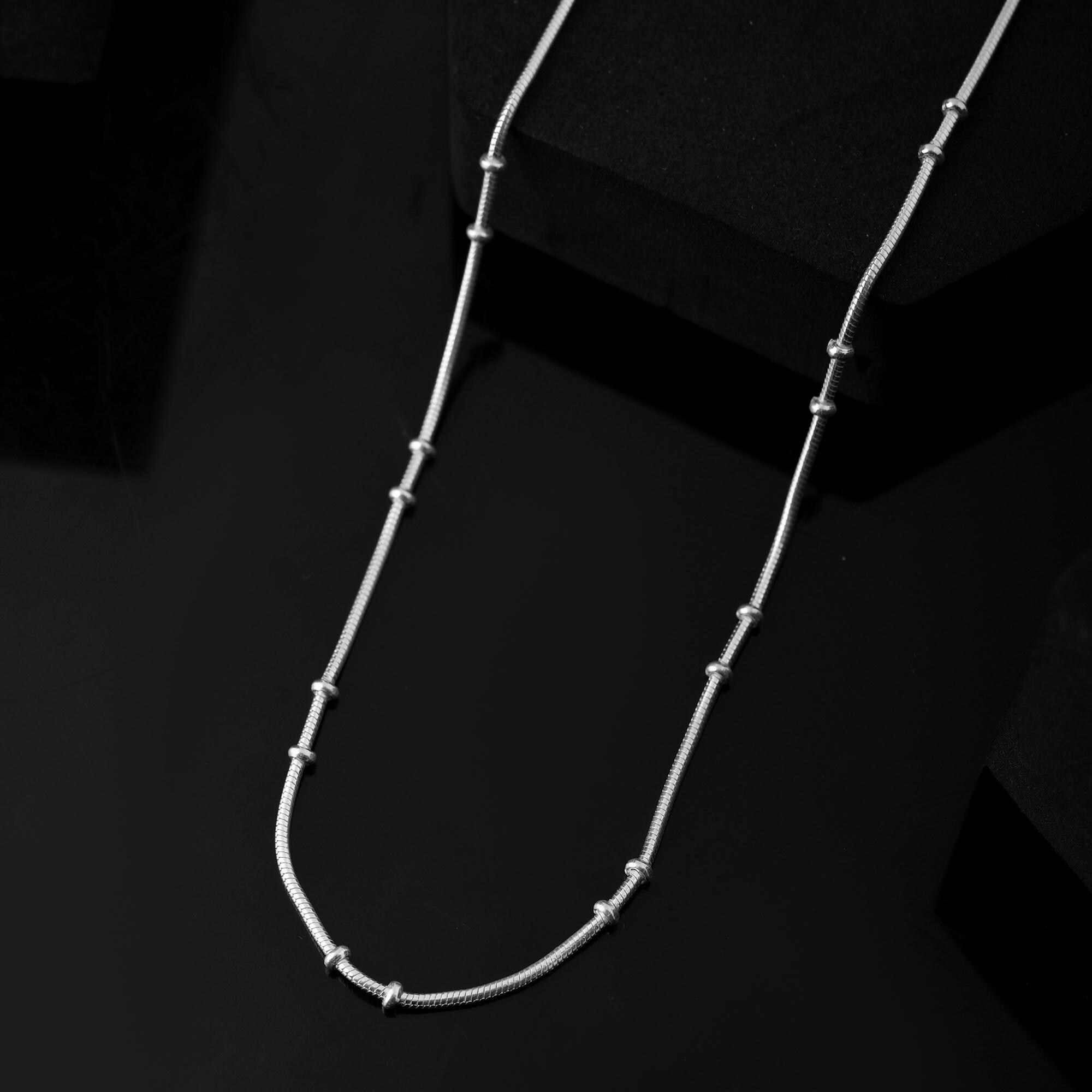 Collana Con Catena A Serpente Con Perline In Argento: Catena A Strati In Acciaio Inossidabile (16-20 Pollici) - Italia - Foto 6