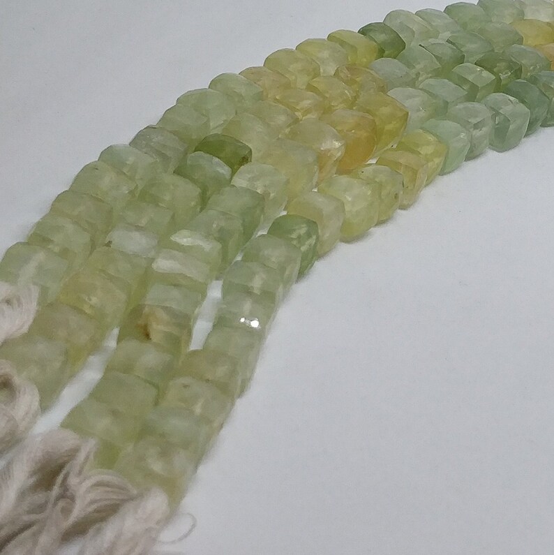 Prehnite Natural Cut Square Beads prehnite beads,natural beads,prices per line