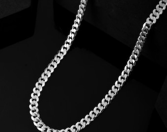 Men's Women's Solid 925 Sterling Silver Curb Cuban Chain Necklace 18" to 30 "